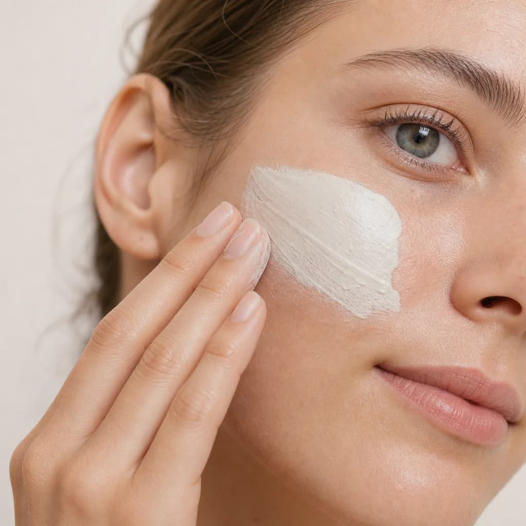 Applying a clean skin care formula